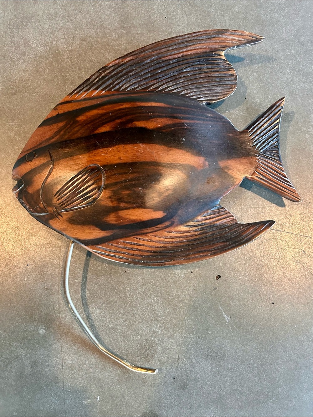 Vintage Hand Carved Desert Ironwood Angelfish Sculpture 9"